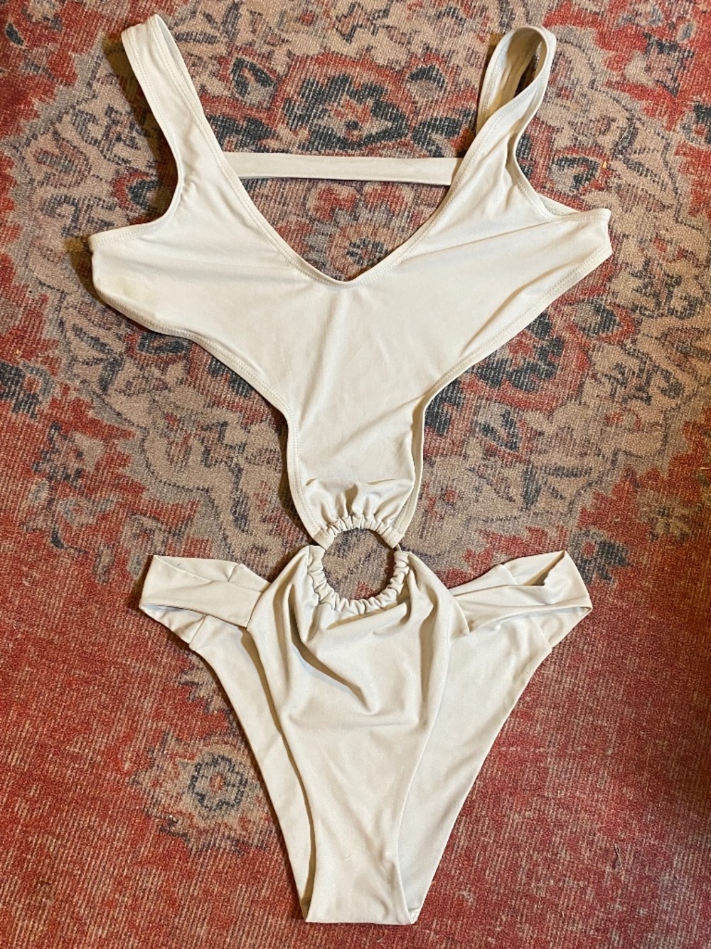 VTG Patrizia Pepe O-Ring Cutout Monokini Y2K Archival Cyber Icy Pale Cerulean 6